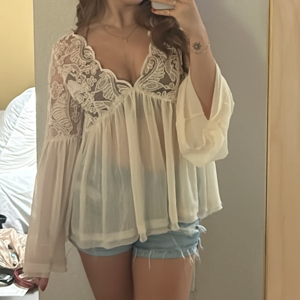 Altar’d State Flowey Sheer Blouse